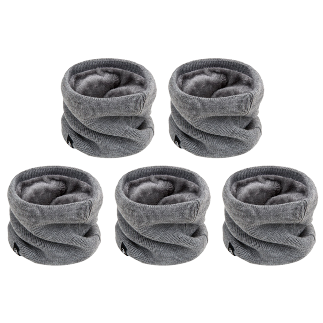 Calentador Cuello Invierno Tejido para Hombres Y Mujeres Polaina El Bufanda Clima (gris)