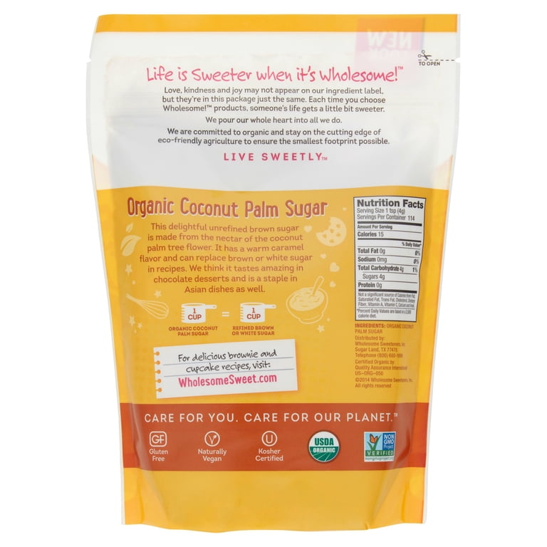 Wholesome! Organic Coconut Palm Sugar, 16 oz, 6 pack