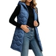 thumbnail image 6 of KICILVS Women's Long Puffer Vest Sleeveless Quilted Hooded Jacket with Pockets Winter Warm Long Zip Up Outerwear Coat, 6 of 8