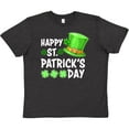 thumbnail image 3 of Inktastic Happy St. Patrick's Day Green Hat and Clovers Youth T-Shirt, 3 of 5