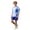 Blue, variant on Toddler Kids Teen Boys Girls Soccer Training Uniform Set Gradient Short Sleeve T-Shirt Shorts Ice Silk Quick Dry Athletic Sets for 1-14 Years
