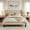 Beige, variant on Amolife Queen Size Upholstered Platform Bed Frame with Fabric Diamond Deluxe Wingback Headboard, Beige