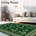 thumbnail image 2 of ODIKA 6'x9' Machine Washable Non-Slip Area Rug, Joyful Bells Symphony Yuletide Entrance Hearth Festivity High Traffic Rug with Pad, Green, 653492, 2 of 8