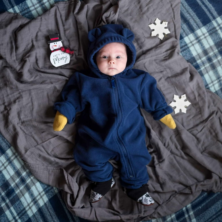 Jan Jul Baby Boys Girl Warm Fleece Bunting Suit Navy 12 18 Months