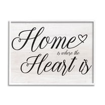 Stupell Industries Heart & Home Fancy Script Phrase Typography Framed Wall Art, 14 x 11, Design by Lil' Rue