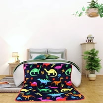 Kids Blanket - Dinosaur - Flannel Fleece Throw Blanket (50"x60") - Ultra Soft Plush, Warm, Cozy - Perfect for Boys, Girls, Travel, Bed, Couch, Outdoor, Crib