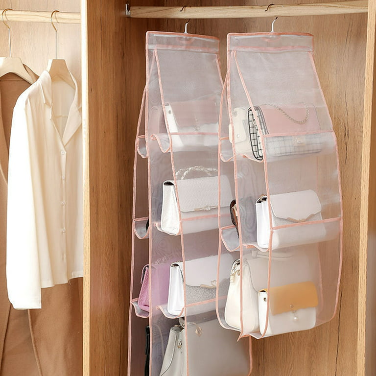 Lirex Handbag Hanging Organizer, 8 Pocket Hanging Purse Organizer Handbag  Storage Hanger Oxford Cloth Closet Organizer for Family Closet Bedroom