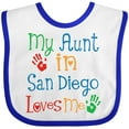 thumbnail image 3 of Inktastic My Aunt in San Diego Loves Me Boys or Girls Baby Bib, 3 of 4