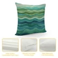 thumbnail image 4 of COMIO  Watercolor Throw Pillow Cover,Stripped Waves Blue and Green Paint Brush Gradient Marine Sea Splash Decorative Pillow Case Cushion Covers for Home Sofa Couch, 4 of 5