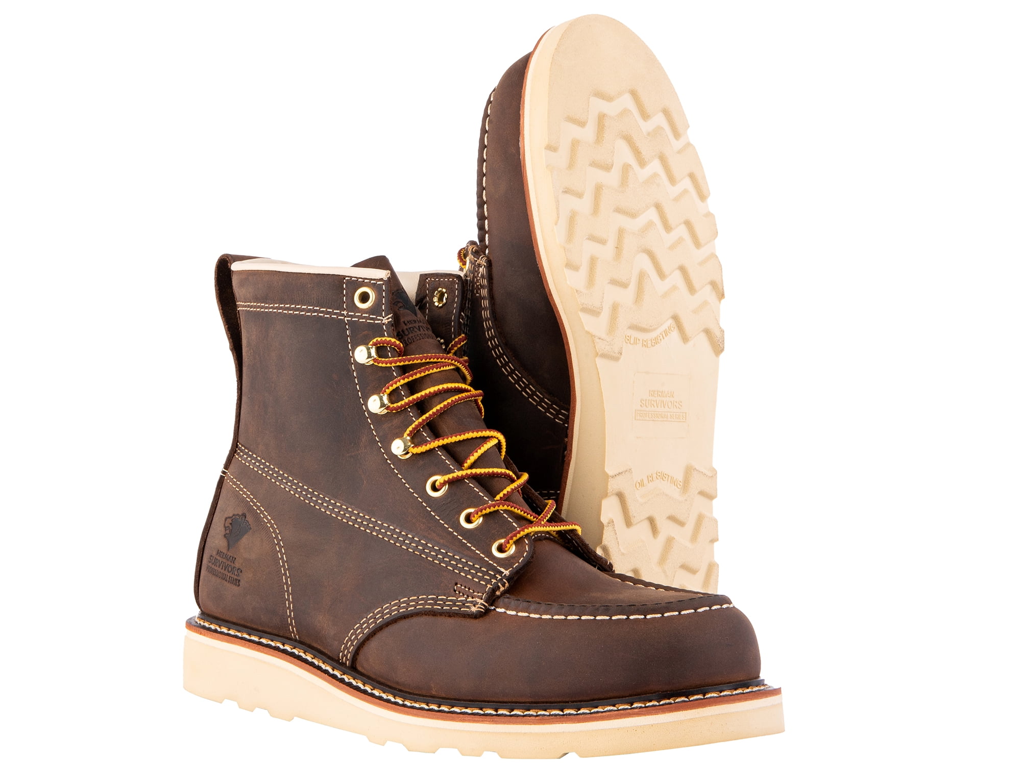 Herman Survivors Professional Men's Soft Toe Full Grain Leather Backhaul Brown Work Boots