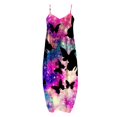 thumbnail image 3 of Femmes Été Robe Décontractée Sans Manches Grande Taille Boho Longue Robe Maxi avec Poches Robe de Plage, 3 of 4