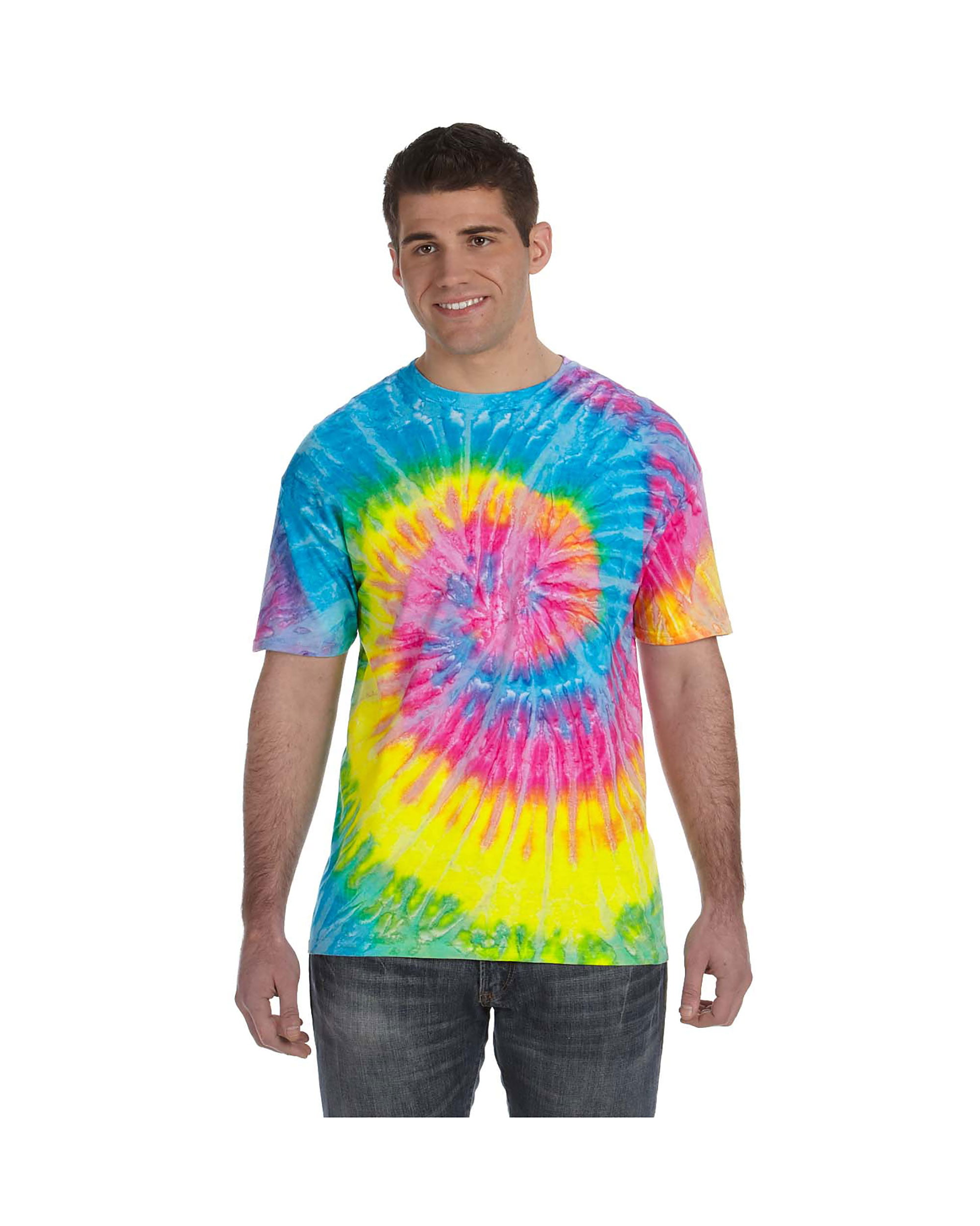 Tie Dye T-Shirts Multi-Color Adult  Large 100% Cotton Colortone
