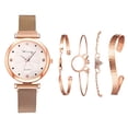 thumbnail image 2 of Juego de 5 relojes de cuarzo con imán y malla sencilla a la moda para mujer + juego de pulsera de cuarzo, 2 of 6