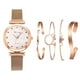 thumbnail image 2 of Juego de 5 relojes de cuarzo con imán y malla sencilla a la moda para mujer + juego de pulsera de cuarzo, 2 of 6