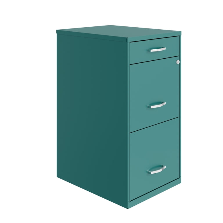 Space Solutions 3-Drawer Vertical File Cabinet, Teal photo 1