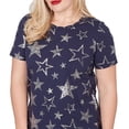 thumbnail image 4 of Alfred Dunner Womens Sparkling Foil Stars Tee, 4 of 4
