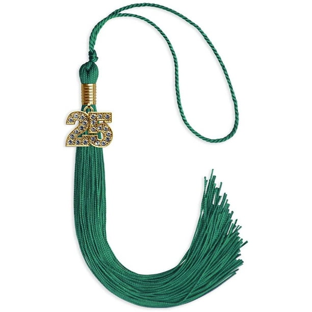 Endea Graduation Single Color Tassel with Gold Bling Charm (Emerald
