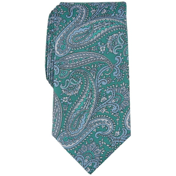 Club Room Mens Regular fit Tie Necktie One Size Green Paisley