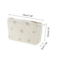 thumbnail image 2 of Unique Bargains 1 Pc Portable Embroidery Rose Makeup Bag Polyester Beige Medium, 2 of 5