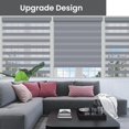 thumbnail image 6 of Lauren Taylor Cordless Zebra Blinds for Windows - 100% Polyester Pull Down Roller Shades for Windows (Grey, 44" W x 84" H), 6 of 7
