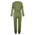 thumbnail image 5 of Scyoekwg Womens 2 Piece Outfits Sweatsuit Crewneck Long Sleeve Tops Elastic Waist Jogger Pants Workout Outfits Fall Outfits Solid Color Casual Fashion Loose Sweatsuits (Army Green,XL), 5 of 5