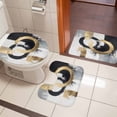 thumbnail image 5 of Gold Black Bathroom Rugs Set Watercolor Geometric Non Slip Absorbent Soft Bath Mats 3 Piece Set with Bathroom Rug, U-Shaped Floor Mat, Toilet Seat Cover Small Size, 5 of 9