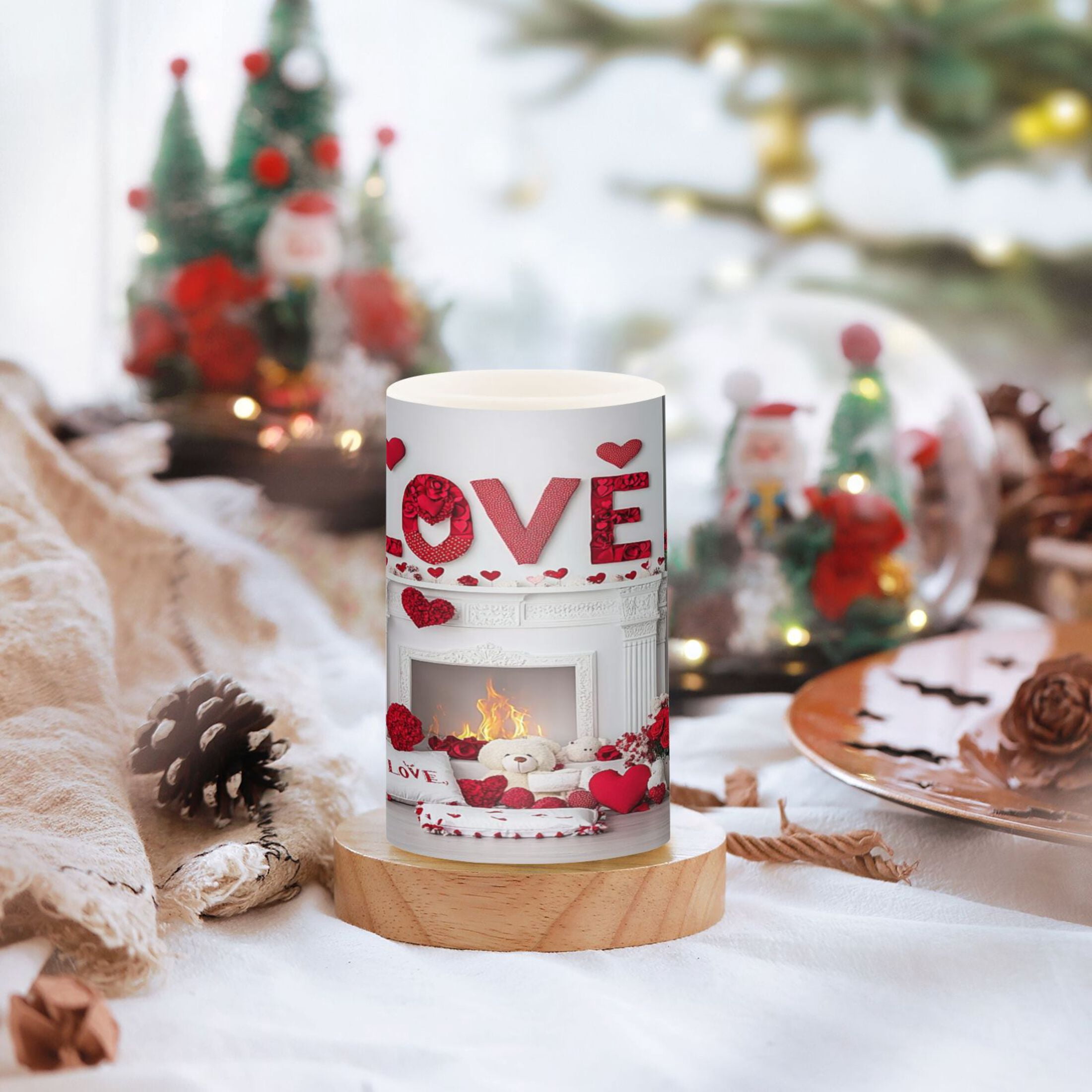 2 PCS Flameless Candles with Remote Timer LED Battery Operated Flickering Candle Light for Wedding Table Home Decoration Gifts Valentine's Day Decoration