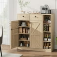 thumbnail image 4 of 42" Shoe Storage Cabinet with Doors & Drawers - White Modern Entryway Organizer with 4 Tiers & 3 Adjustable Shelves, Stable Shoe Rack for Front Door, Hallway (Fits 12-16 Pairs), 4 of 7