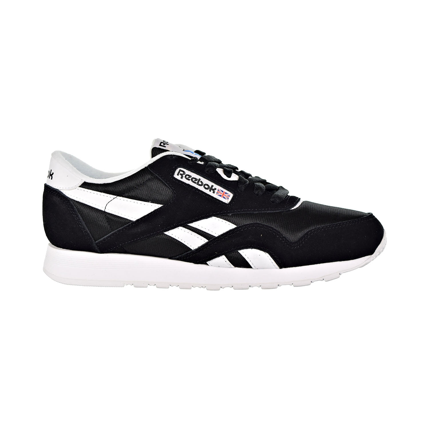 reebok classic leather nylon sneakers in white