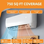 Uforic 12000 BTU Mini Split AC Heat Pump, WiFi, Alexa Compatible, 20 SEER2, Cools 750 Sq.Ft, 115V