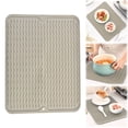 thumbnail image 2 of pdqouc Large Silicone Dish Drying Mat, Non-Slip HeatResistant Sink Mat & Counter Protector, Easy Clean Drainer Mat for Kitchen, Refrigerator Drawer Liner, 2-Pack, 2 of 9