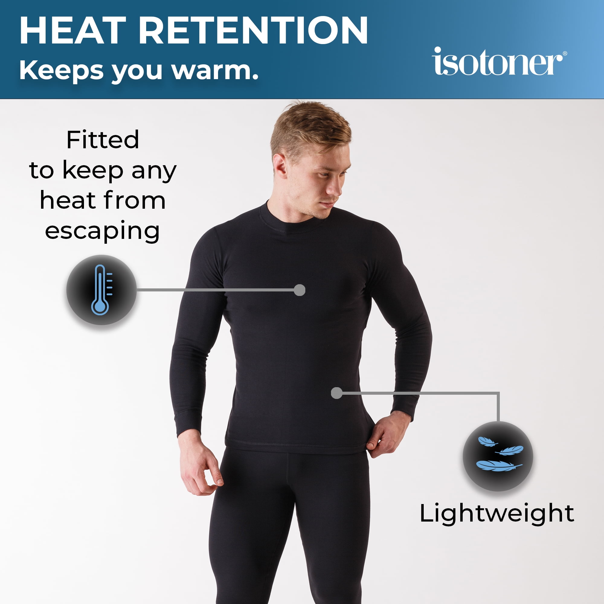 Isotoner Mens Waffle Thermal Set, 2 Piece, (S-2XL)