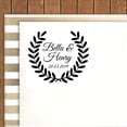 thumbnail image 1 of Printtoo Self Inking Round Custom Save The Date Rubber Stamp Laurel Wreath Personalized Stamper Gift Idea, 1 of 6