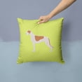 thumbnail image 2 of Carolines Treasures BB3805PW1414 Greyhound Checkerboard Green Fabric Decorative Pillow, 2 of 4