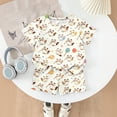 thumbnail image 5 of Grblisyd Girls 2 Piece Outfits Cute Animal Print Short Sleeve Crew Neck Tops and Elastic Waist Shorts Set Soft fashion Clothing Sets, 5 of 7