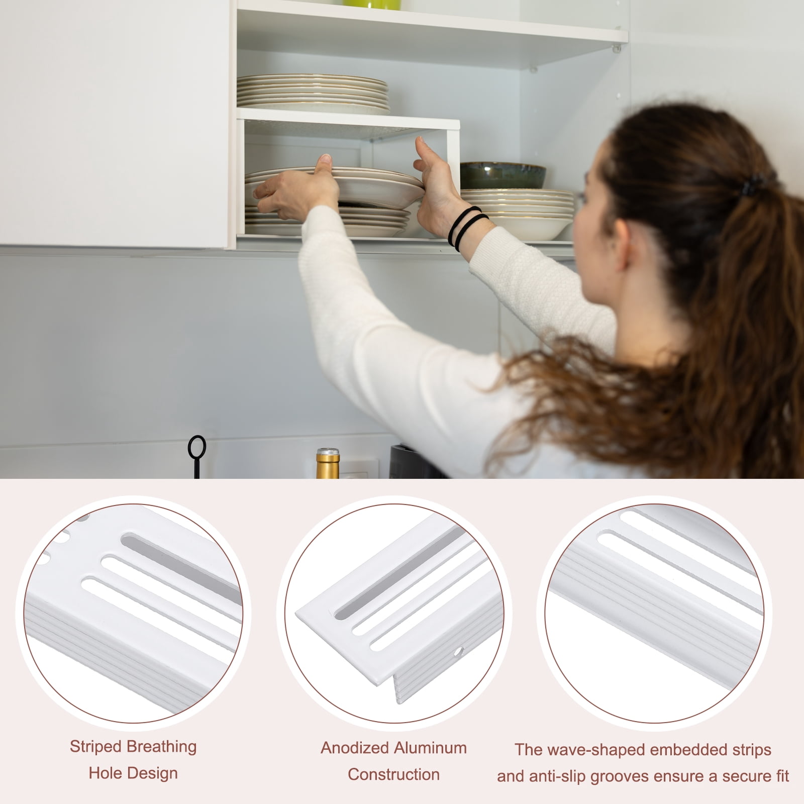 Uxcell 3 Pcs Door Air Vent Cover, 10 x 1.2 (Outer Dimensions) Inch Aluminum Louvered Ventilation Grille Rectangle Toe Kick Vent with Mounting Screws for Shoe Cabinet Wardrobe, White