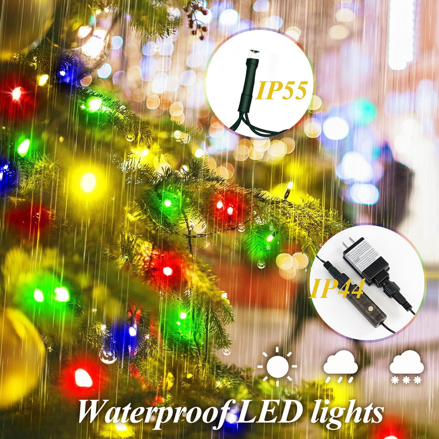 Uncahome Christmas Tree Lights,6.7FT X 16 Lines Christmas Lights,416 LED Waterfall Tree Topper Lights with Remote & 8 Lighting Modes,suitable for Indoor Outdoor Yard Party Xmas Decoration