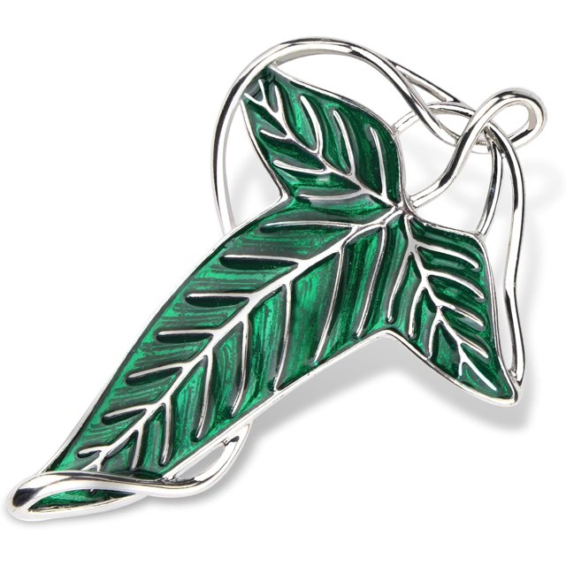 Broche de esmalte Yuxing con forma de hoja de árbol verde de elfo elegante Cierre de capa