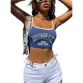 thumbnail image 1 of VISgogo Camisola corta de verano para mujer, tirantes finos con estampado de letras, camisetas sin mangas recortadas ajustadas, ropa interior femenina VISgogo  moda, 1 of 6