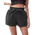 thumbnail image 2 of Feancey Womens Cute Shorts Bow Drawstring Elastic Waist Cotton Linen Shorts Summer Casual Loose Beach Vacation Shorts Lounge Short Pants Dark Gray L, 2 of 6