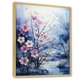thumbnail image 2 of Designart "Icy Blue River Scene" Snow Floater Framed Wall Art Living Room, 2 of 5