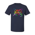 thumbnail image 2 of Wild Bobby, Colorful Neon Owl Animal Lover Men's Graphic T-Shirt, Navy, Large, 2 of 3