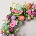 thumbnail image 6 of 15.7 Inch Spring Easter Wreath with Eggs and Flowers - Artificial Flower Wreath for Front Door Decor, Easter Summer Farmhouse Holiday Wall, Home Window, and Indoor Outdoor Display (Pink), 6 of 9
