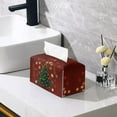 thumbnail image 4 of Yuyamidu Xmas Tree PU Leather Tissue Box Cover for Living Room Square Tissue Box Holder for Napkin Facial Paper Decorative Facial Paper Organizer Dispenser Christmas Decor, 4 of 8