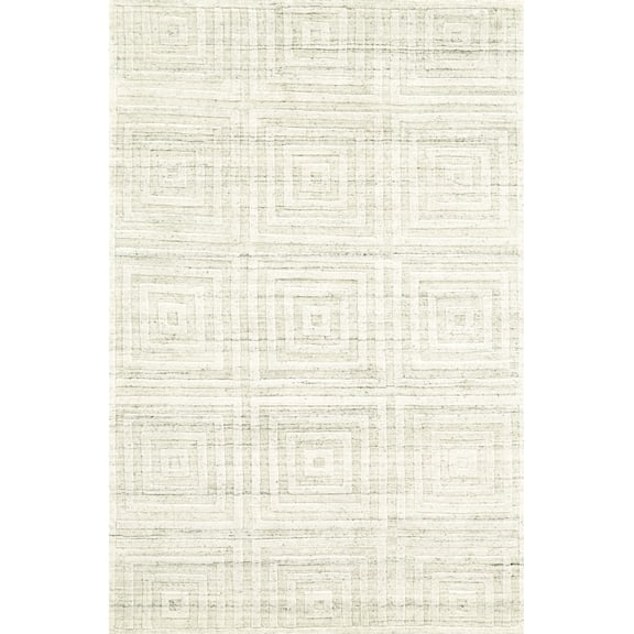 Feizy Gramercy Modern Geometric, Ivory, 2' x 3' Accent Rug Sheen Fade Resistant Casual Design Carpet for Living Dining Bed Room
