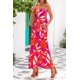 thumbnail image 4 of Vestido largo MASCOMODA para verano, estilo bohemio, con estampado floral, top en tubo, rosa y rojo, 4 of 7