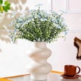 thumbnail image 5 of Artificial Petunia Flowers, 14inch Fake Silk Bouquet with Green Eucalyptus Leaves, Faux Floral Stems for Home Decor, Wedding Centerpieces & Tabletop Display(Blue), 5 of 6