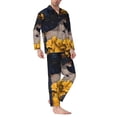 thumbnail image 2 of Naloa Elegant Lady With Hat Men’s Pajamas Set - Long Sleeve Button Down Sleep Shirt and Pajama Bottoms Sleepwear Set-XX-Large, 2 of 7
