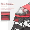 thumbnail image 4 of Pet Dog Stroller Four Wheels, Foldable with Storage Basket, Wagon for Cats, Dogs, Pet Babies Red, 4 of 6