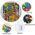 thumbnail image 5 of Colorful Bohemian Flowers Shower Curtain - Funky Retro Hippie 60s 70s Aesthetic, Washable Polyester Durable Fabric, Includes Hooks, 72x84 Inch, Perfect for Vintage-Inspired Bathrooms, 5 of 6